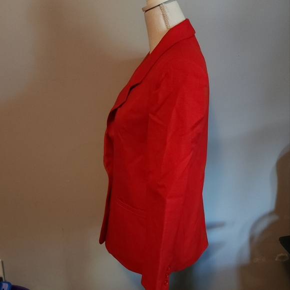 Investments Red blazer jacket 8 - Picture 4 of 7